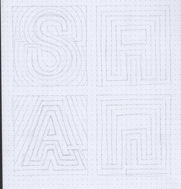 Maze Type Sketches for Book Covers